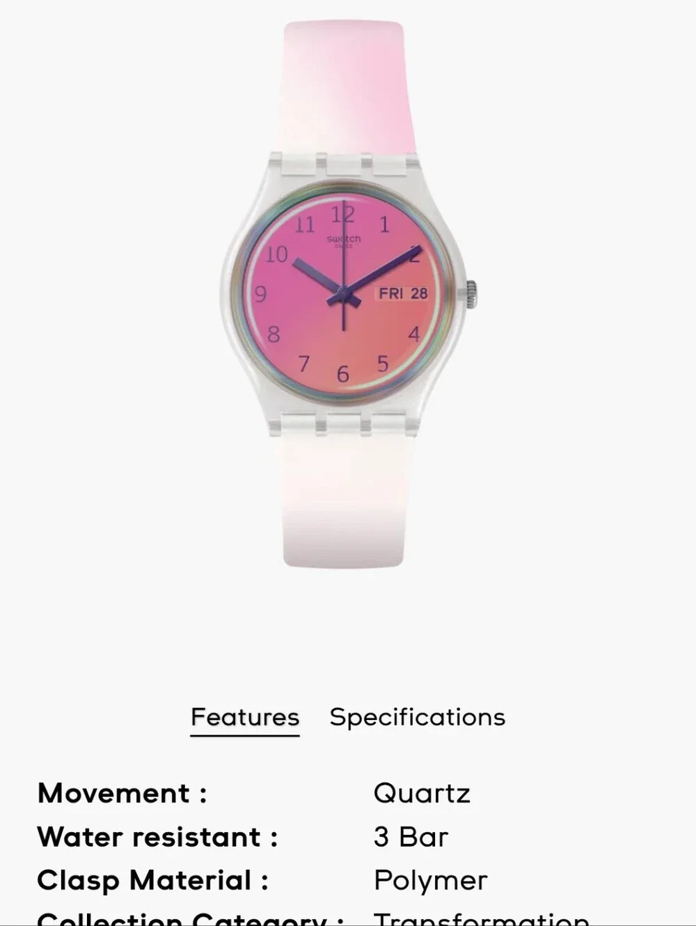 Swatch Ultrafushia Watch GE719
